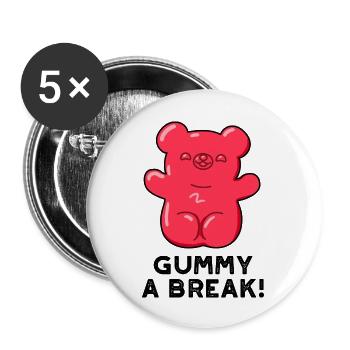 Gummy A Bread Cute Candy - Buttons large 2.2'' (5-pack) - white