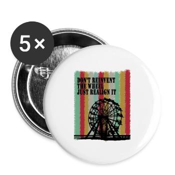 Don't reinvent the wheel, just realign it. - Buttons large 2.2'' (5-pack) - white