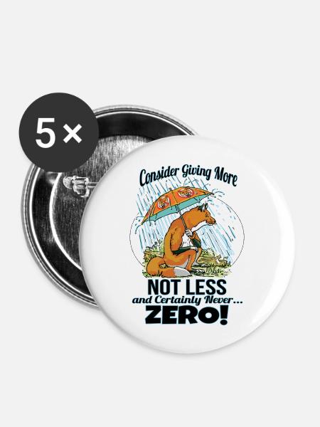 Zero Fox Given - Buttons large 2.2'' (5-pack) - white