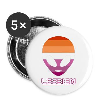 Lesbien aka lesbian alien - Buttons large 2.2'' (5-pack) - white