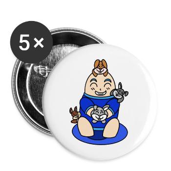 Cartoon Boy With Bunnies Colour - Buttons large 2.2'' (5-pack) - white