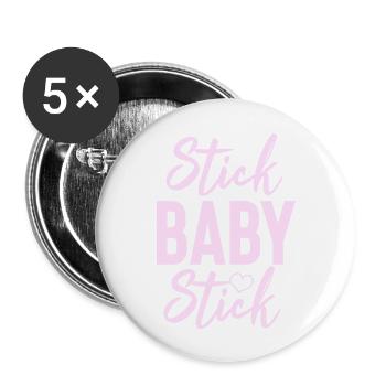 Stick Ba girl travel red - Buttons large 2.2'' (5-pack) - white