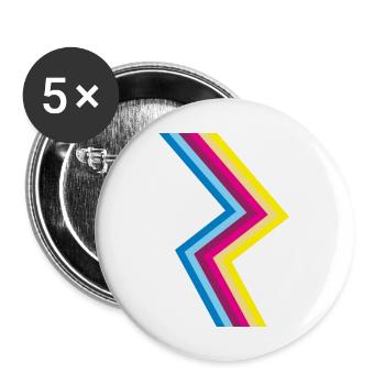 80 s Neon Flash - Buttons large 2.2'' (5-pack) - white