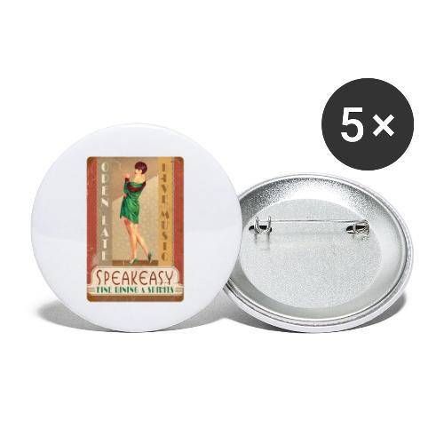 Vintage Speakeasy Pin Up Girl - Buttons large 2.2'' (5-pack)