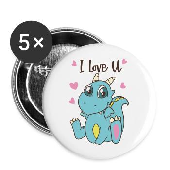 Blue Dragons Lover - Buttons large 2.2'' (5-pack) - white
