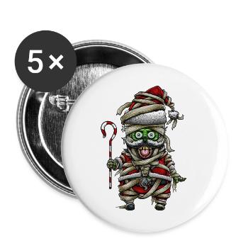 Monster santa claus ( mummy ) - Buttons large 2.2'' (5-pack) - white