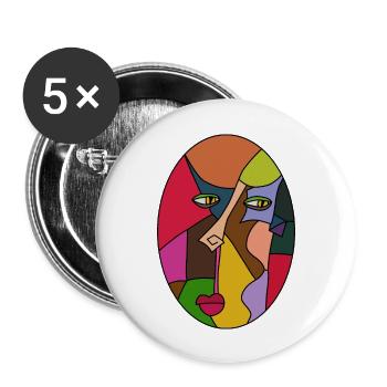The Cubist Expression - Buttons large 2.2'' (5-pack) - white