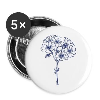 Cobalt Blue Greetings - Buttons large 2.2'' (5-pack) - white