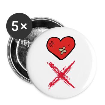Broken Heart Hate Valentine s Day - Buttons large 2.2'' (5-pack) - white