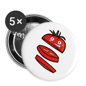 Cute Sliced Tomato Smiling - Buttons large 2.2'' (5-pack) - white