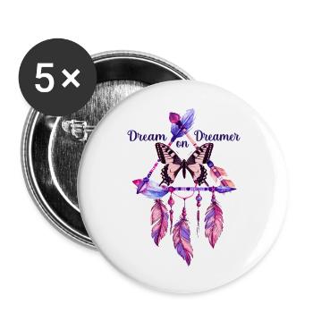 Dream on Dreamer - Buttons large 2.2'' (5-pack) - white