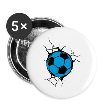 Soccer Ball Embedded In The Wall - Buttons large 2.2'' (5-pack) - white