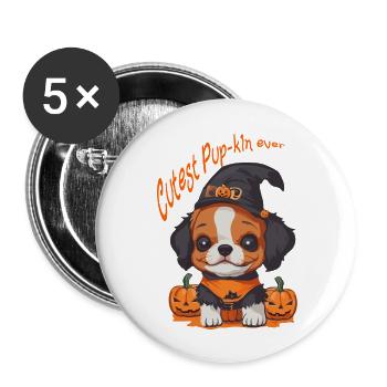 Cutest Pup Kin Ever - Buttons large 2.2'' (5-pack) - white