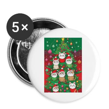 Cat cute 8 cats wearing santa hat christmas gift - Buttons large 2.2'' (5-pack) - white