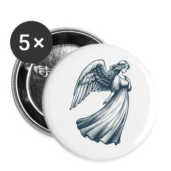 Enchanting Angel Etching for the Holiday Season - Buttons large 2.2'' (5-pack) - white
