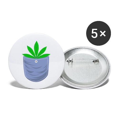 Jesting 420 Pocket Of Herb Weed Marijuana Design - Buttons large 2.2'' (5-pack)