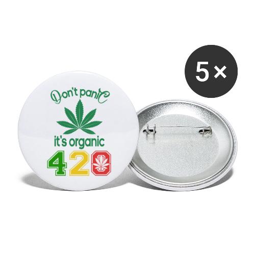 Joshing 420 Organic Herb Weed Marijuana Design - Buttons large 2.2'' (5-pack)