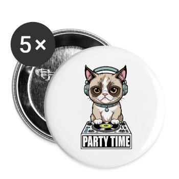 Funny cat - Buttons large 2.2'' (5-pack) - white