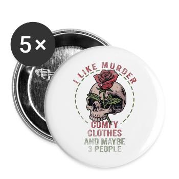 Murder Shows Clothes People - Buttons large 2.2'' (5-pack) - white