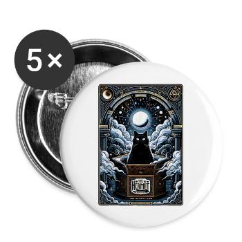 Hermit Tarot Card Cat - Buttons large 2.2'' (5-pack) - white