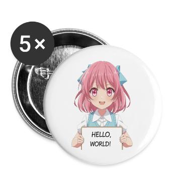 Cute anime girl - Buttons large 2.2'' (5-pack) - white