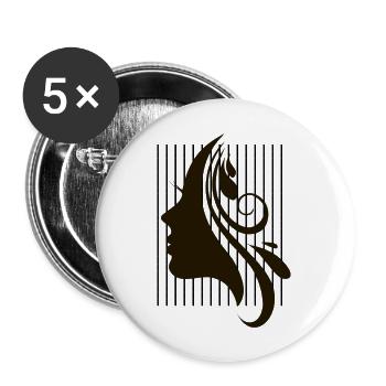 Face Expression Design - Buttons large 2.2'' (5-pack) - white