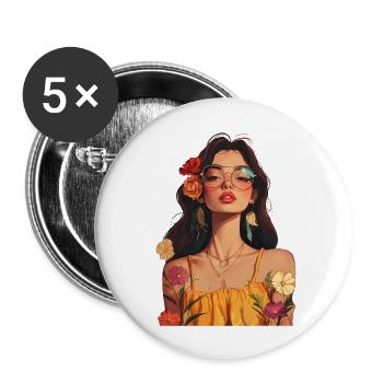 Moonstone Mandala Shirt - Buttons large 2.2'' (5-pack) - white