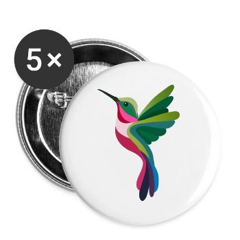 Colorful hummingbird in a modern paper-cut style - Buttons large 2.2'' (5-pack) - white