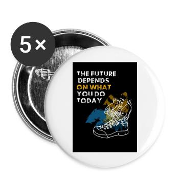 Motivational Hiking Boot Graphic Art - Buttons large 2.2'' (5-pack) - white