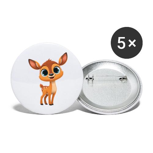 Cute Cartoon Deer with Joyful Big Eyes - Buttons large 2.2'' (5-pack)