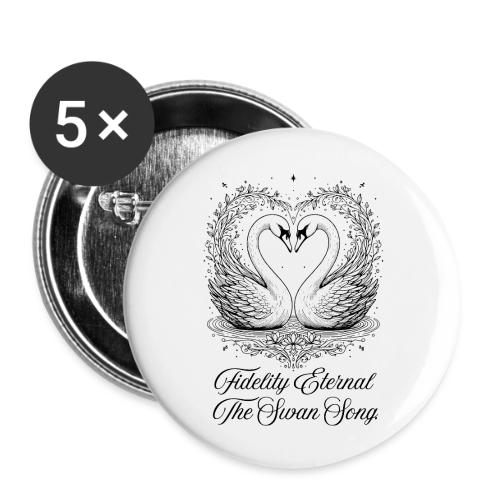 Poetic Swan T-Shirt - Buttons large 2.2'' (5-pack)