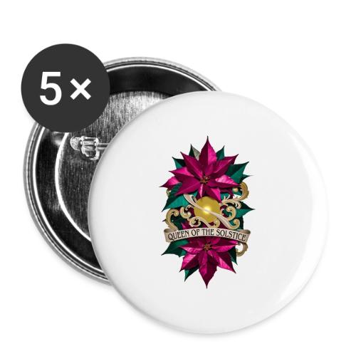 Queen of the Solstice Poinsettia T-Shirt - Buttons large 2.2'' (5-pack)