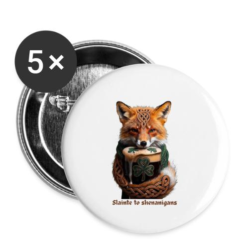 Sly Emerald Fox Toast T-Shirt - Buttons large 2.2'' (5-pack)