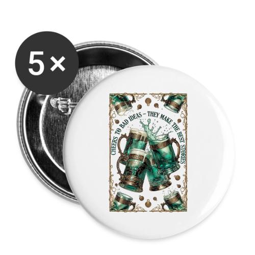 Cheers to Bad Ideas Tankards Graphic Tee - Buttons large 2.2'' (5-pack)