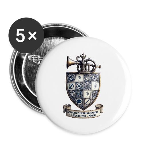 Selective Hearing Expert Crest T Shirt - Buttons large 2.2'' (5-pack)
