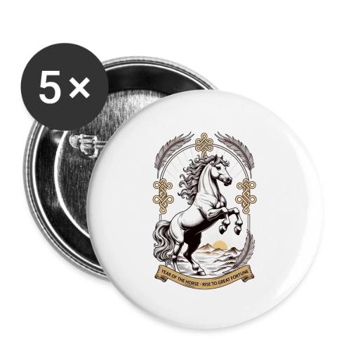 Year of the Horse Rearing T Shirt, Lunar New Year - Buttons large 2.2'' (5-pack)