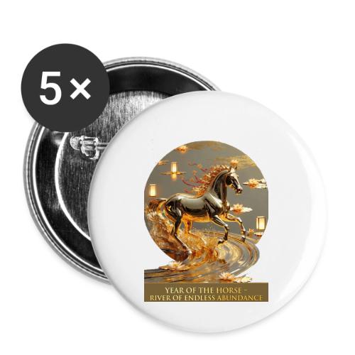 Year of the Horse Abundance T Shirt, Lunar NY Gift - Buttons large 2.2'' (5-pack)