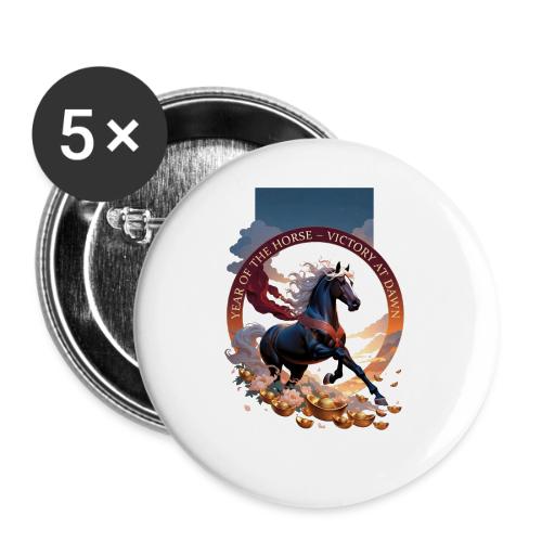Year of the Horse Dawn T Shirt,Lunar New Year Gift - Buttons large 2.2'' (5-pack)