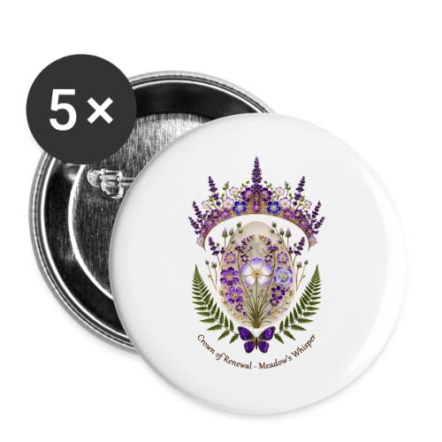 Spring Meadow Crown Tee, Cottagecore Renewal Gift - Buttons large 2.2'' (5-pack)