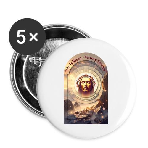 Easter He Is Risen Sacred Face T Shirt, wife Gift - Buttons large 2.2'' (5-pack)