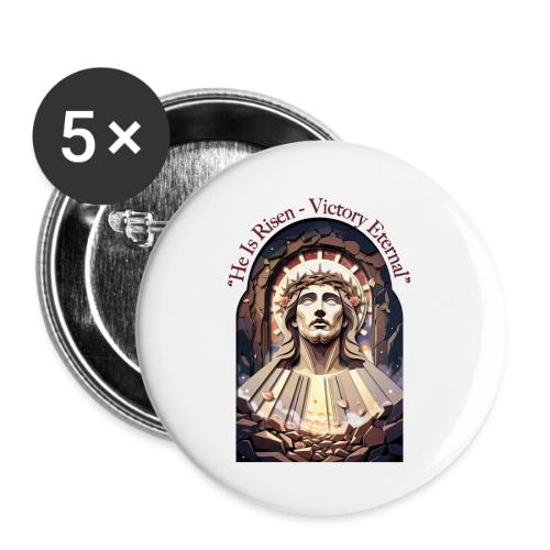 Easter He Is Risen Face of Christ T Shirt, Gift - Buttons large 2.2'' (5-pack)