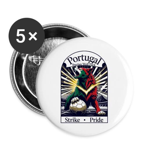 Portugal Iberian Wolf Soccer T Shirt, Pride Gift - Buttons large 2.2'' (5-pack)