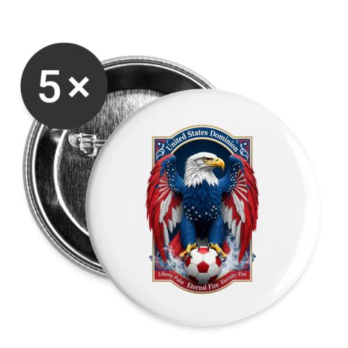 USA Eagle Emblem T Shirt, USA Soccer Pride Gift - Buttons large 2.2'' (5-pack)