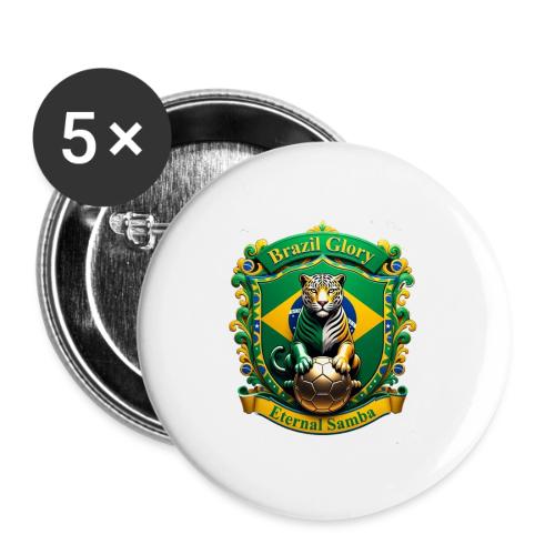 Brazil Jaguar Glory Tee, Brazilian Pride Gift - Buttons large 2.2'' (5-pack)