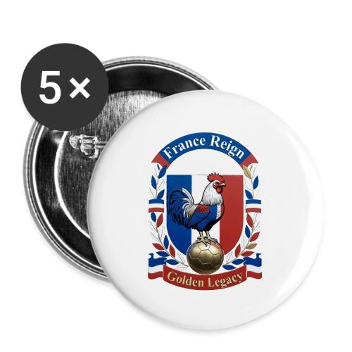 France Rooster Reign T-Shirt, Tricolore Pride Gift - Buttons large 2.2'' (5-pack)