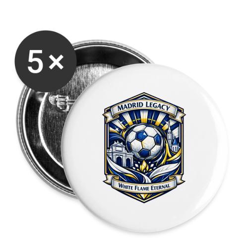 Madrid White Legacy T Shirt, Madrid Fan Gift - Buttons large 2.2'' (5-pack)