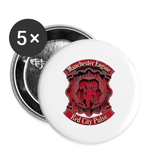 Red Manchester T Shirt, Red Soccer City Pride Gift - Buttons large 2.2'' (5-pack)