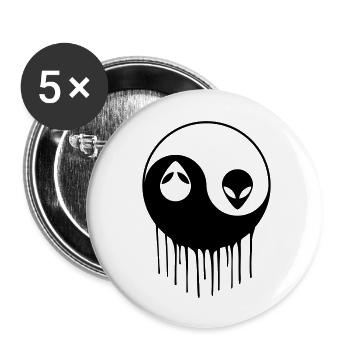 Alien Yin Yang - Buttons large 2.2'' (5-pack) - white