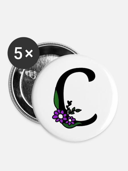 C alphabet - Buttons large 2.2'' (5-pack) - white