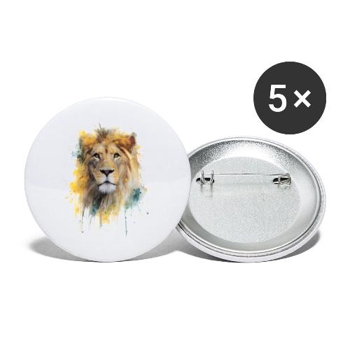 Watercolor Lion Portrait - Buttons large 2.2'' (5-pack)